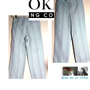OKKIES New Aqua Stripe Crop Pants Size 8